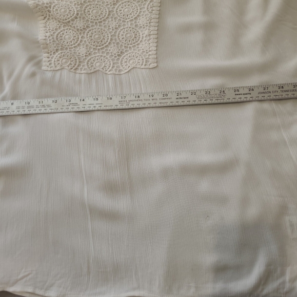 RUBY RD. Womens SZ Med White, Guazy, Crochet top, swimcover, layer piece - Picture 9 of 11